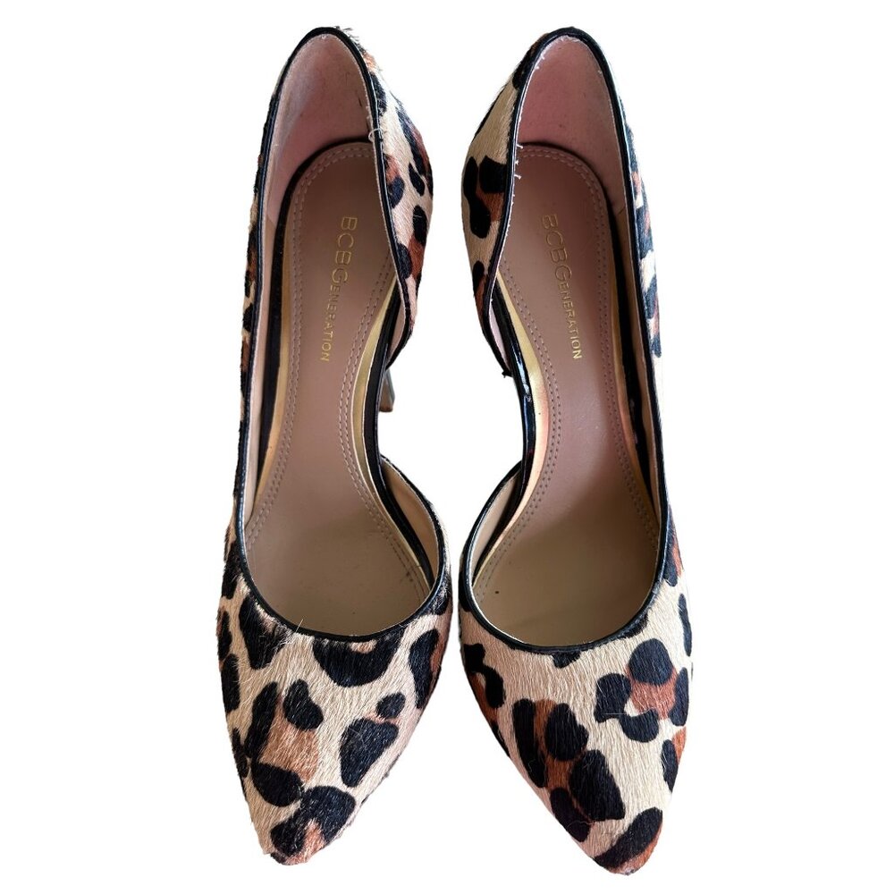 👗 2/$30 👗 Leopard Print Calf Hair Heels sz 6.5, 4" Heel